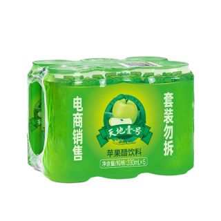 天地壹号 苹果醋饮料330mlx6罐/组夏季饮品气泡天地一号果汁解渴
