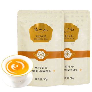 张一元 绿茶叶茉莉花茶香雪50gx2袋共100g2026日期茉莉花茶浓香型