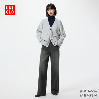 优衣库 EZY宽松直筒牛仔裤 青灰色 XS