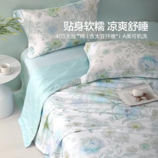 水星家纺 可水洗天丝棉夏凉被抑菌凉感被可机洗大豆夏被莱赛尔空调被褥