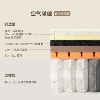 移动端：半日闲 家居） 空气啵啵 护脊弹簧床垫