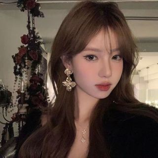 高级感金属冷淡风夸张大气花朵耳环女复古设计感明星同款
