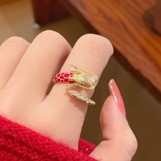 铜合金戒指 龙年本命年生肖龙可调节戒指小众设计轻奢高级感指环