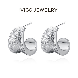 VIGG JEWELRY VIGG 铜合金耳饰 火山纹耳钉耳环个性轻奢简约项链耳环时尚