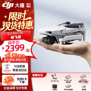 大疆 Mini 4K 畅飞套装入门级超高清三轴机械增稳数字图传迷你航拍长续航无人机  Mini 4K 畅飞套装