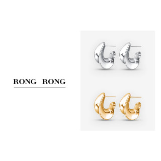 VIGG JEWELRY VIGG 铜合金耳饰 螺旋耳钉 轻奢简约项链耳环时尚百搭饰品