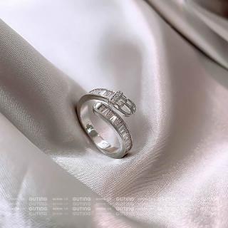 古婷 铜合金合成锆石戒指 1244（修饰手型）闪锆皮带戒指
