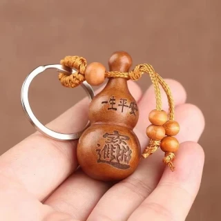 老桃木雕刻葫芦车载挂件车载祝福礼品钥匙扣汽车挂件