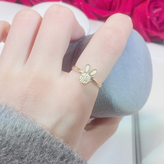 钛钢戒指 简约小众金色不掉色兔子戒指女轻奢可调节闺蜜食指环