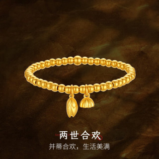 铜合金手链 古法两世欢莲蓬手链轻奢时尚气质复古经典手串十八籽