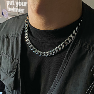 钛钢项链 古巴项链潮hiphop项链时尚钛钢链ins欧美