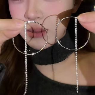 韩系简约C形链条流苏耳环女气质个性独特耳钉高级感气质显瘦耳饰