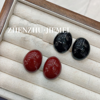 铜合金珐琅耳饰 （鸡蛋壳）美拉德色系时尚耳钉洋气百搭款耳钉