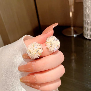 铜合金耳饰 爆米花气质百搭耳钉轻奢时尚超仙设计感简约耳环A14