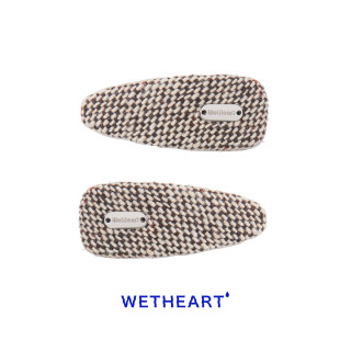 WET HEART原创设计复古气质简约百搭格纹羊毛毛呢BB夹发夹刘海夹