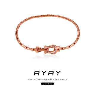 RYRY 铜合金手链 欧美简约精致ins百搭时尚玫瑰金色马蹄扣手链