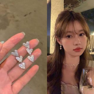 长款爱心耳环女法式小众设计感时尚气质高级感耳钉耳饰