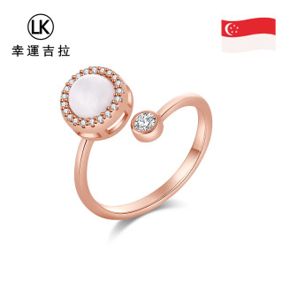 LUCKYKILA 合金合成锆石戒指 幸运吉拉旋转开口戒指