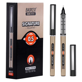 BAOKE 宝克 BK111 拔帽签字笔 黑色 0.5mm 12支装
