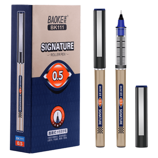 BAOKE 宝克 BK111 拔帽签字笔 蓝色 0.5mm 12支装