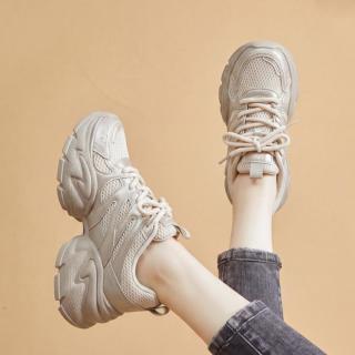 回力 厚底老爹鞋女春秋网面透气舒适中学生青少年跑步鞋子
