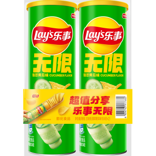 乐事 无限 薯片 翡翠黄瓜味 104g*2罐