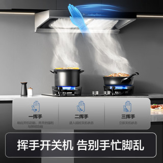 老板 抽油烟机欧式顶吸双腔变频大吸力烟灶家用炉灶套装65D3S+20B2A天然气