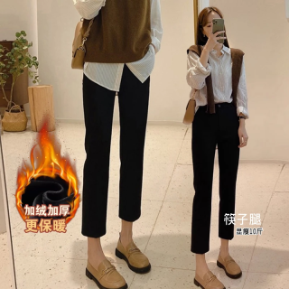 万年不衰！经典时尚新款烟管裤女裤黑色八九分直筒裤显瘦西装裤
