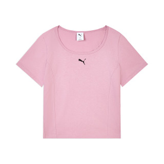PUMA 运动休闲短袖T恤女U领简约纯棉宽松上衣634778彪马puma 断码