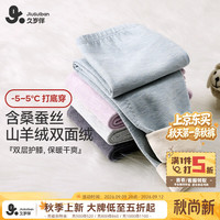 久岁伴 中厚儿童保暖裤男女童双面绒秋冬季打底裤大童青少年双层护膝秋裤 紫灰 150