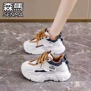 森馬 森马女鞋秋季百搭运动休闲女士跑步厚底增高网红爆款小白老爹潮鞋