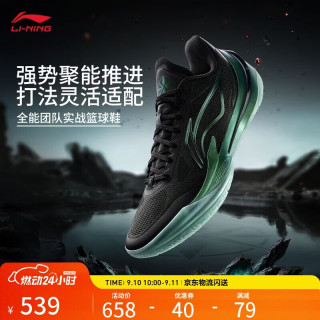 李宁 利刃5 V2 黑曜石丨篮球鞋男鞋2025耐磨稳定专业运动鞋ABAV059 黑色-2 43