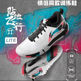 李宁 羽毛球鞋贴地飞行2lite耐磨防滑稳定专业男女同款