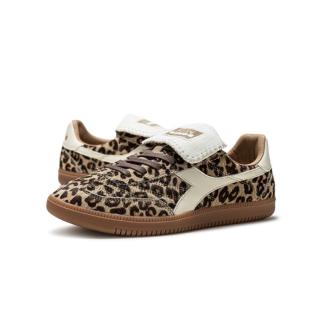 diadora 豹纹板鞋翻盖T头鞋德训鞋Saunter FC女鞋