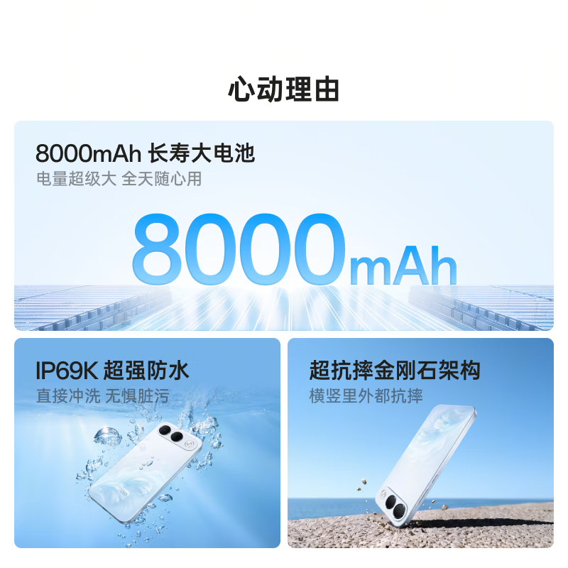 OPPO A7 Pro 8000mAh大电池 IP69K防水 步步生花 6GB+256GB 5G手机