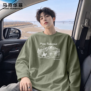 马克华菲 男士100%纯棉长袖T恤衫
