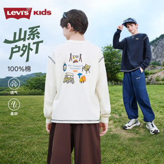 Levi's 男童长袖T恤 白鹭白 150/72