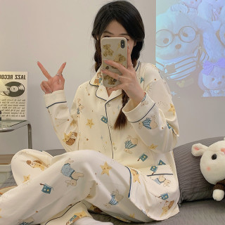 熊猫皇后 吸汗月子服春秋纯产后棉产妇哺乳孕妇睡衣夏季薄款喂奶家居服套装