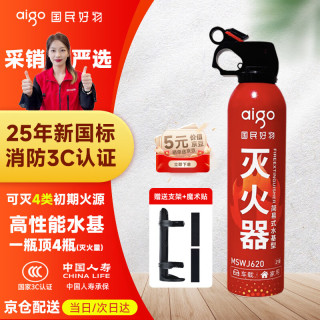 爱国者 车载灭火器水基21B手提3C国标认证支架礼盒款620ML适配特斯拉