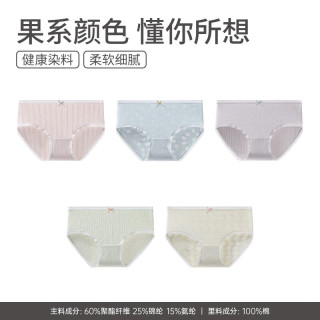 芬腾 26年女士A类95%棉内裤5条装
