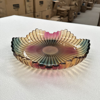 欧式水果果盘水晶水果盘轻奢风格金色简约零食盘子水杯托盘茶盘