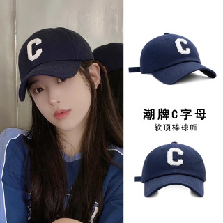 帽子女款2026款网红款潮牌C字母软顶棒球帽韩版时尚防晒遮阳帽