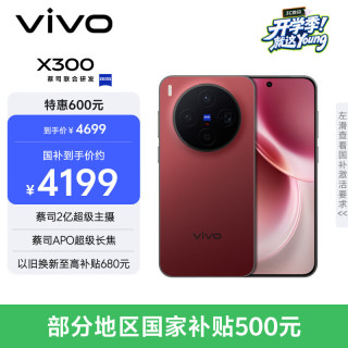 vivo X300 蔡司2亿超级主摄 好运红 16GB+256GB 5G手机