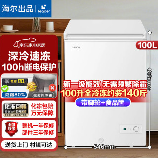 国家补贴：海尔 一级能效 冰柜+食品筐 100升 约装140斤