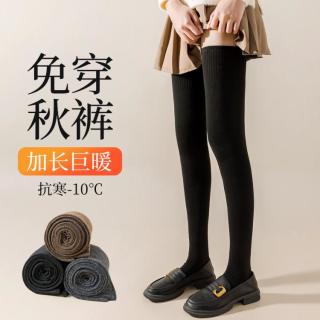 芬腾 4双秋冬款纯色加长护膝套大腿袜子女长筒袜套女袜