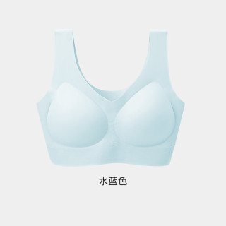 ROVO 内衣女无痕舒适夏季薄款聚拢美背大胸显小无钢圈背心式文胸罩 香槟白