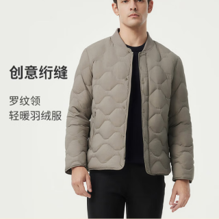 坦博尔 新款羽绒服男罗纹棒球领轻薄简约短款外套TAF310119A