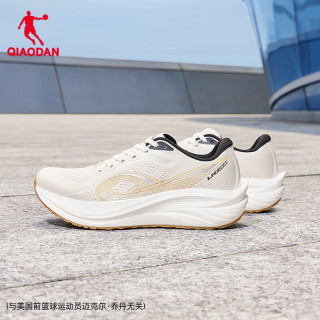 乔丹 领航600 巭TURBO回弹 男子厚底慢跑鞋 QXB023253213R 桦白色/黑色-香槟 41