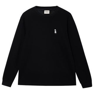 JACK&JONES 华夫格肌理感 黑色 M 男士长袖T恤