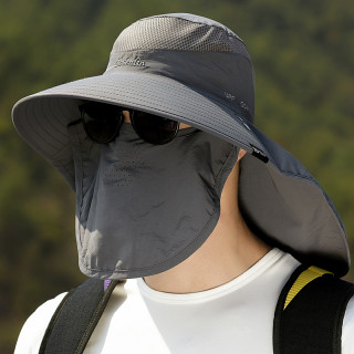 BILLSURF 防晒帽子男士钓鱼帽遮阳帽遮脸夏季户外夏天可折叠男渔夫帽太阳帽